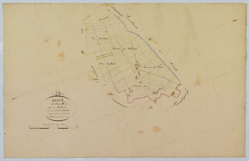 Section B, Bécheret, feuille 2 / Terminée sur le terrain par Monsieur Poilay Jeune, Géomètre secondaire.