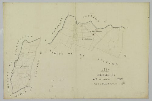 Subdivision de la section D, La Bouverie et la Touche.