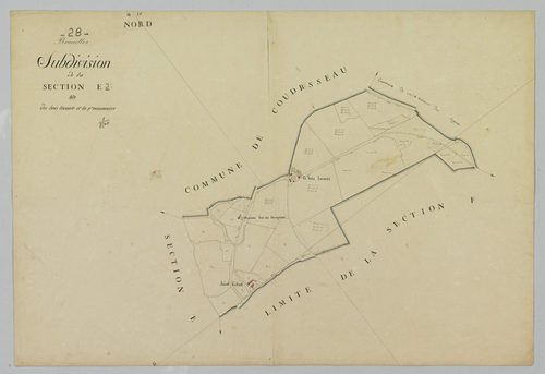 Subdivision de la section E, le Bois Leconte et la Petite Massonière.