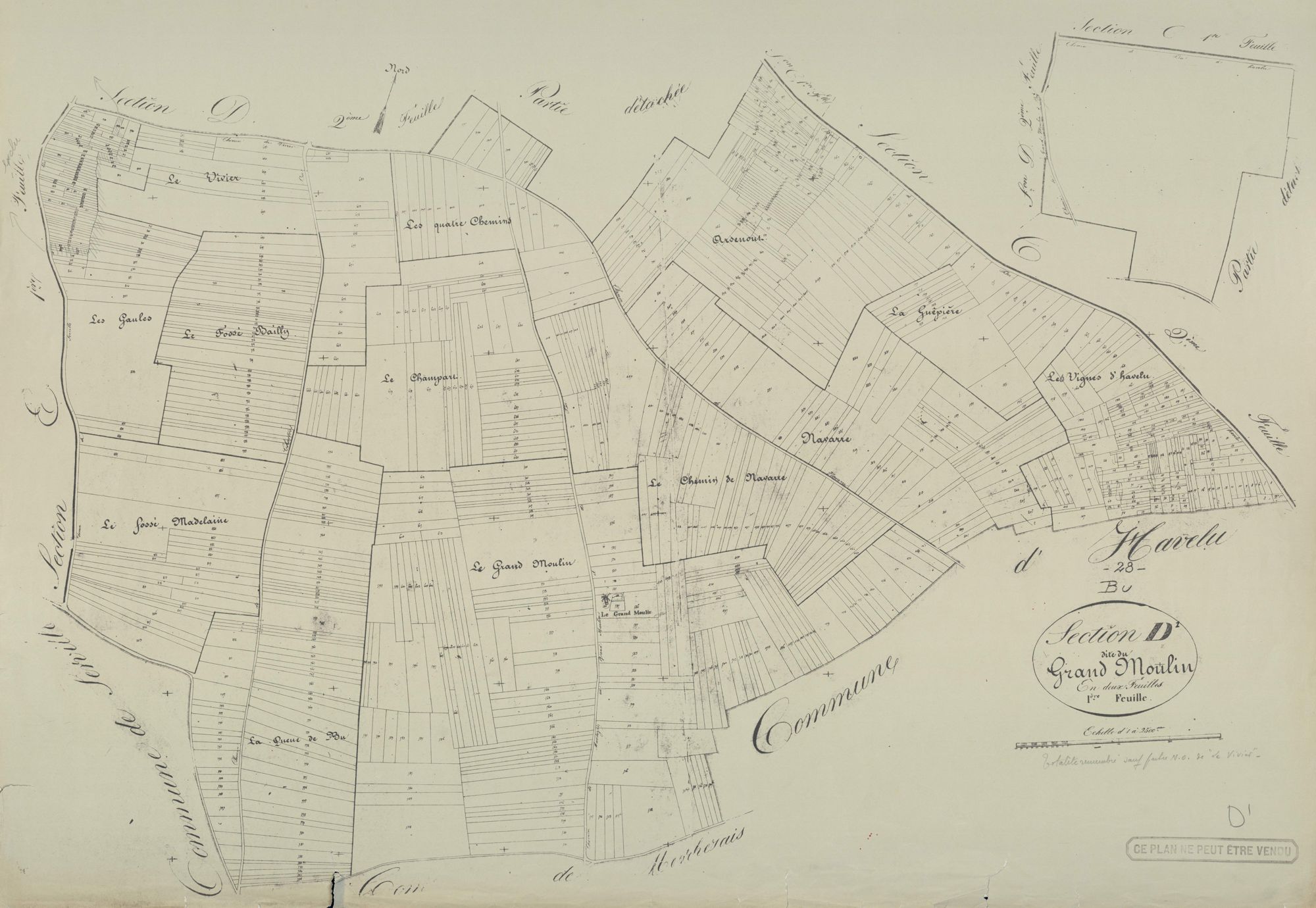 Section D, le Grand Moulin, feuille 1.