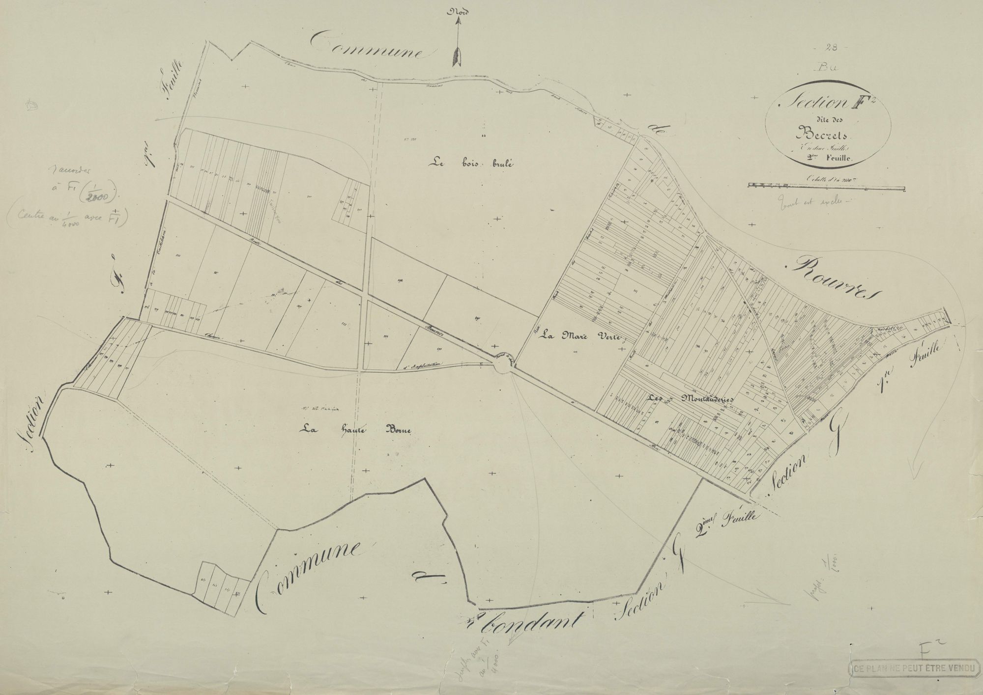 Section F, Becrets, feuille 2.