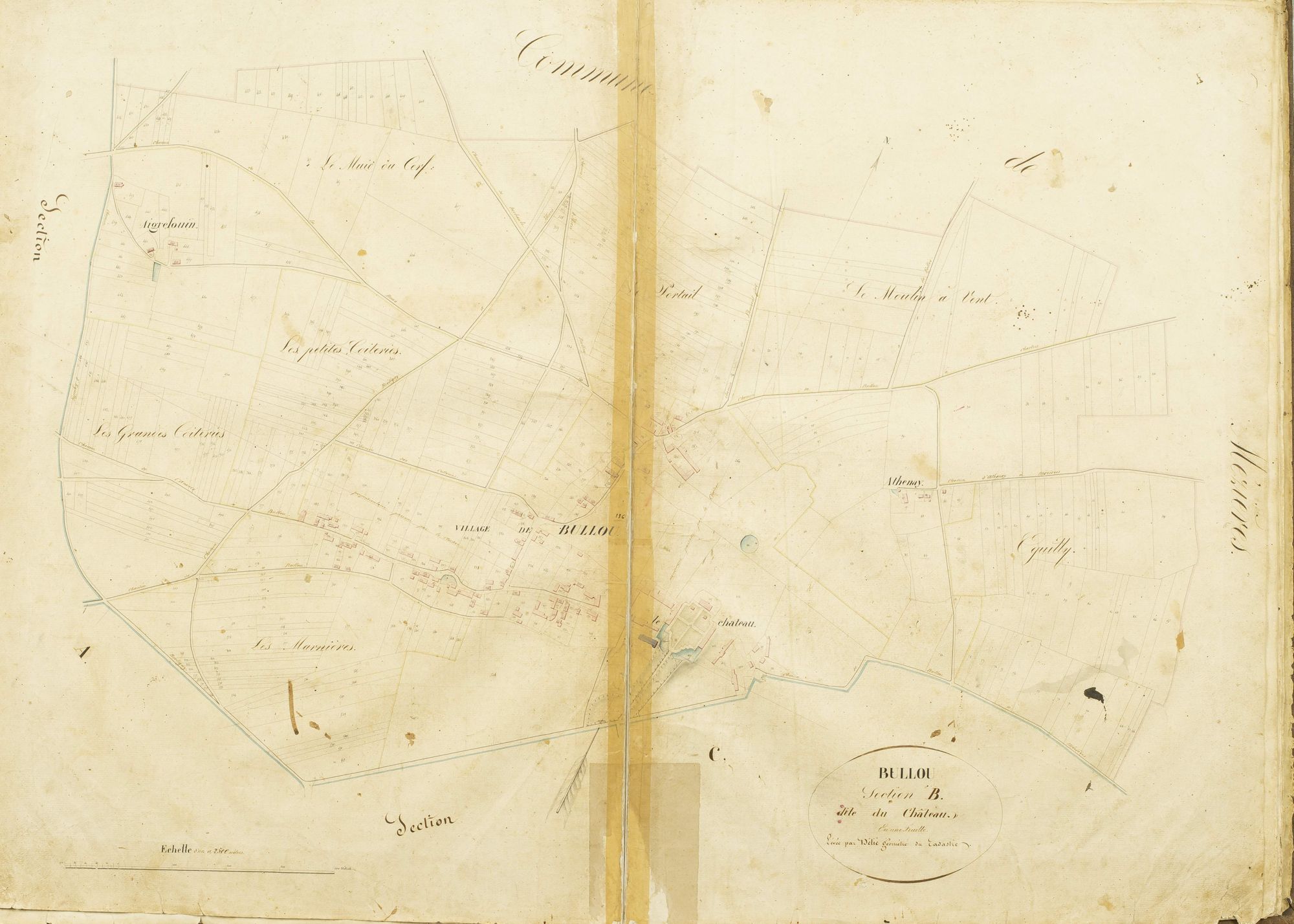 Section B, le Château, en une feuille / Levée par M. Delié, géomètre du cadastre.