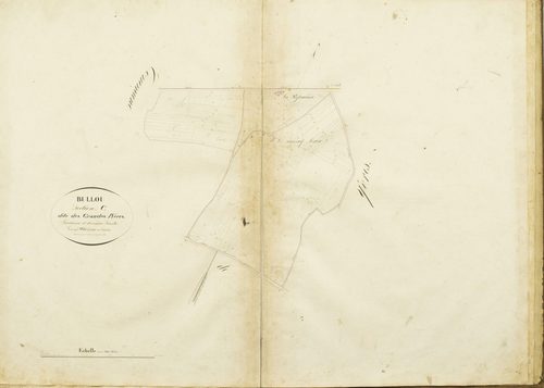 Section C, les Grandes Pièces, feuille 3 / Terminée sur le terrain le 20 février 1823, élevée par M. Delié, géomètre du cadastre.