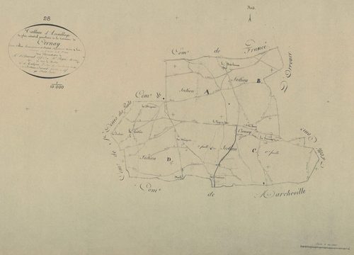 Tableau d'assemblage du plan parcellaire.