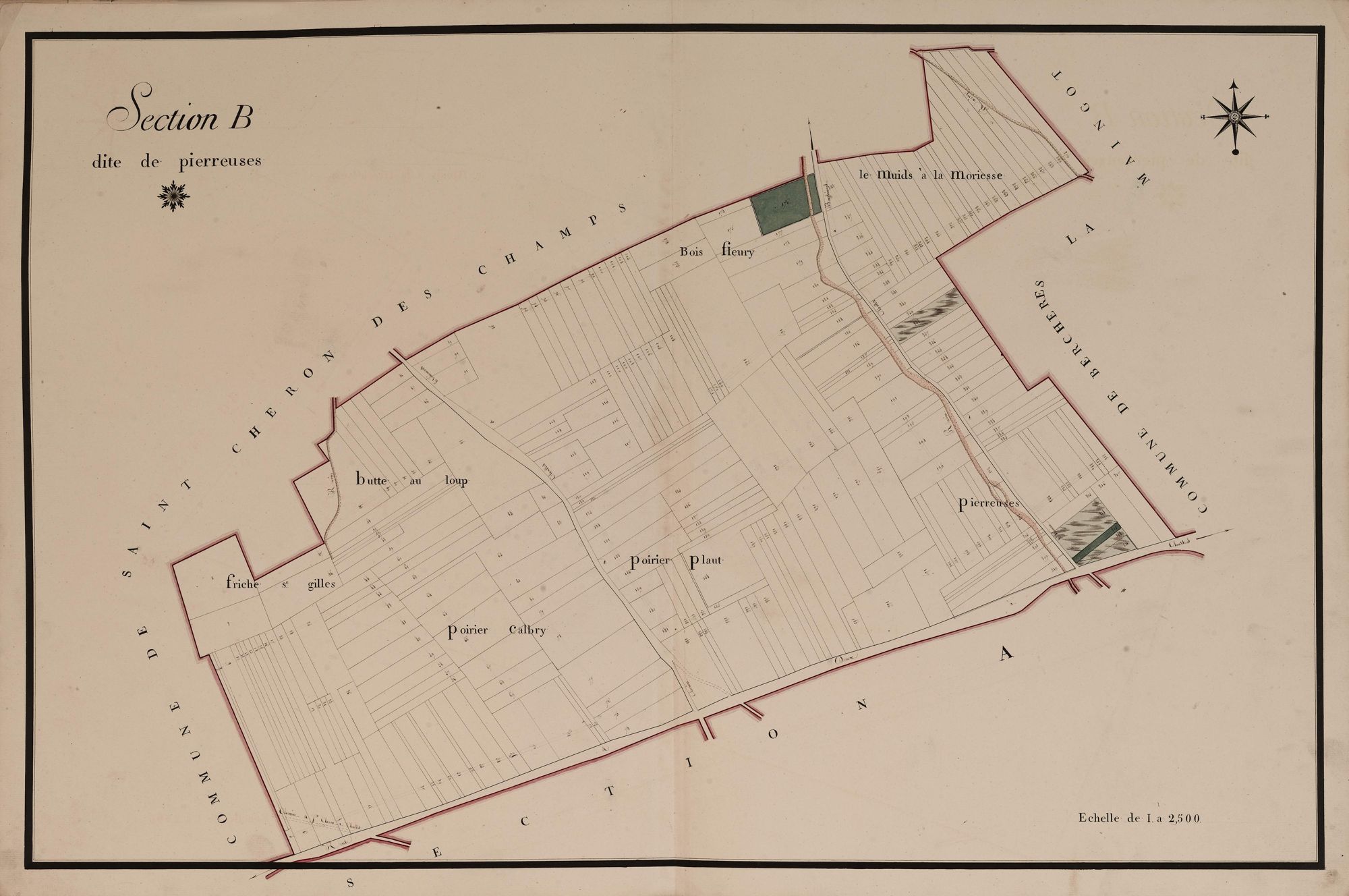 Section B, Pierreuses, en une feuille.