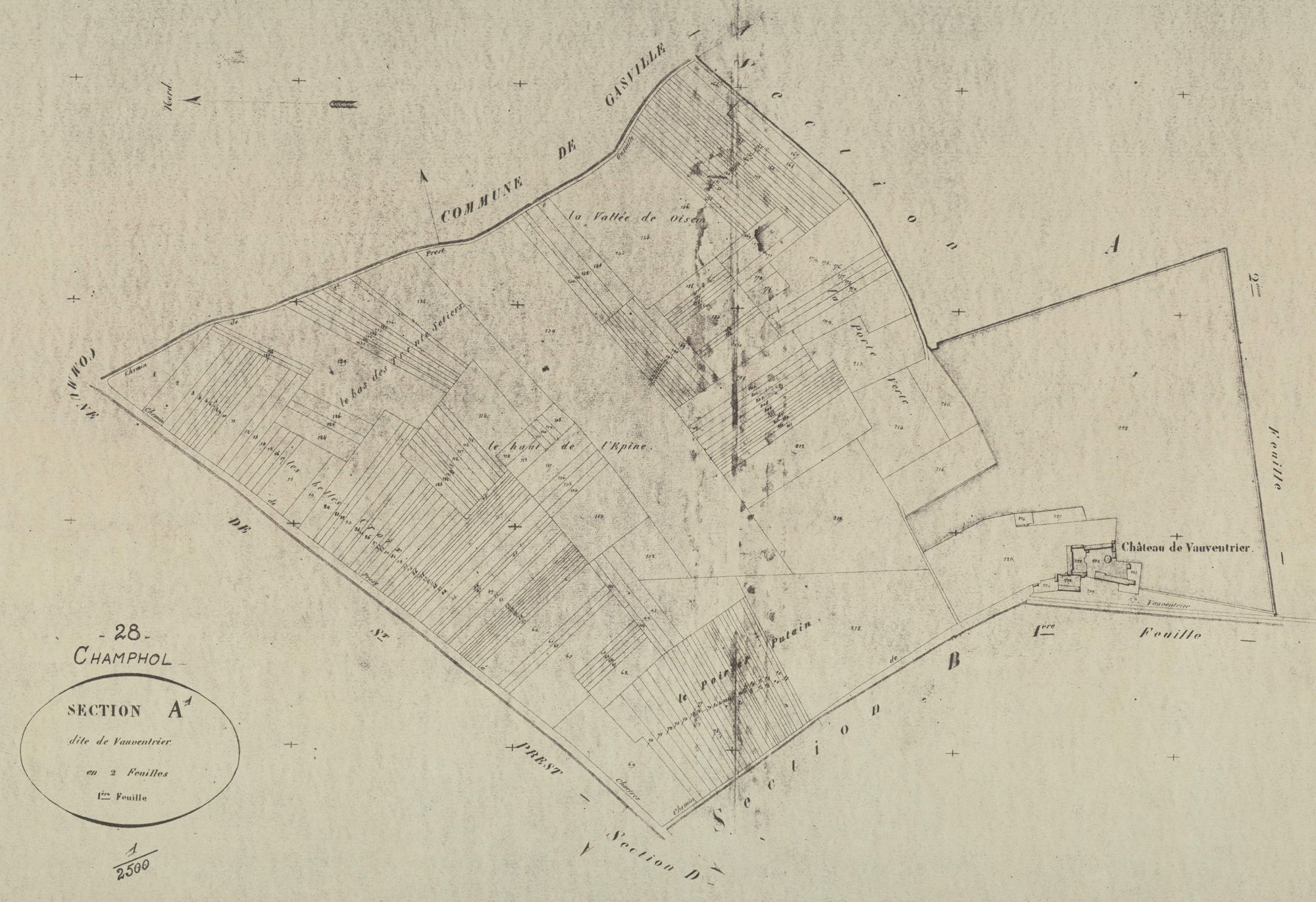 Section A, Vauventrier, feuille 1.