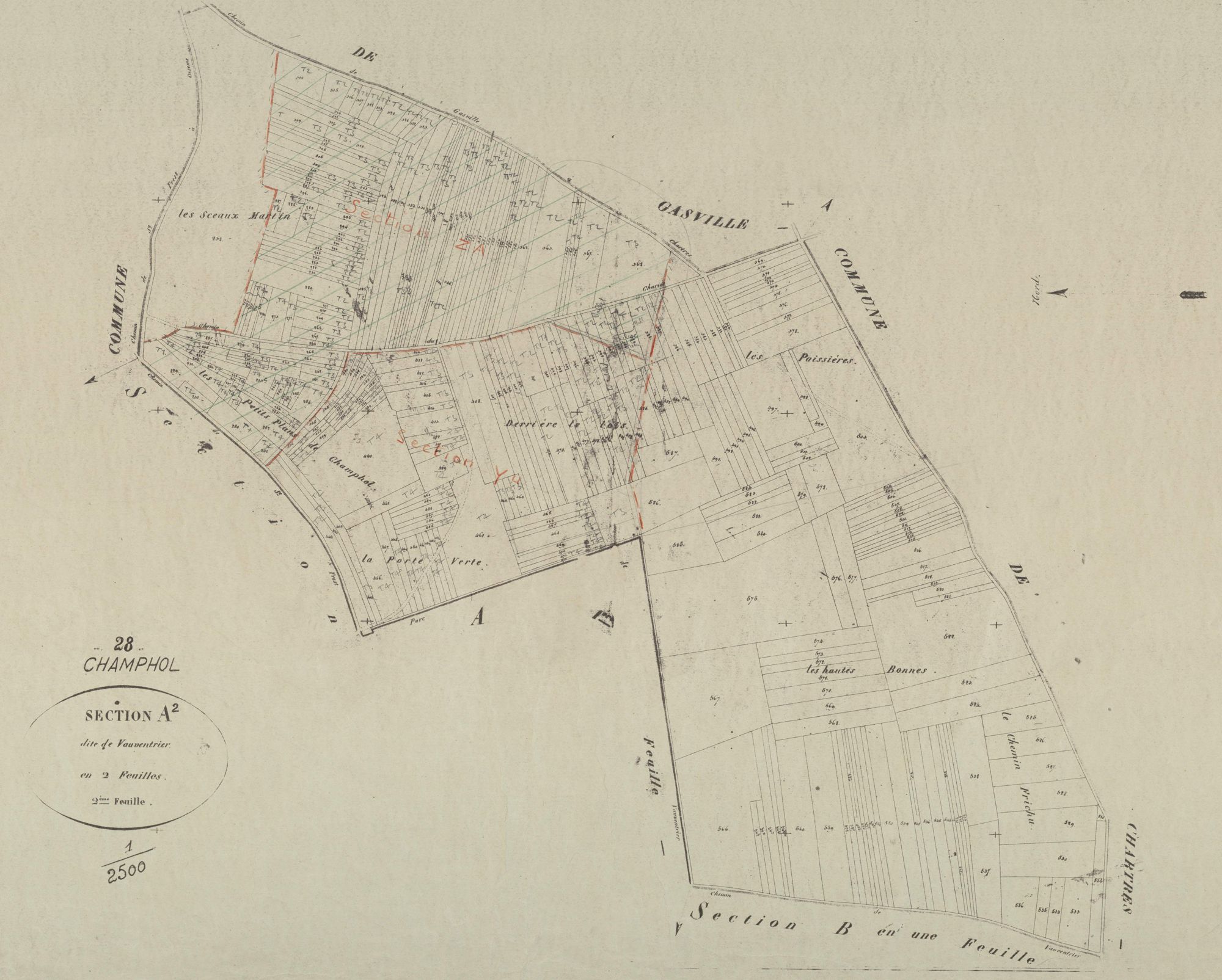 Section A, Vauventrier, feuille 2.