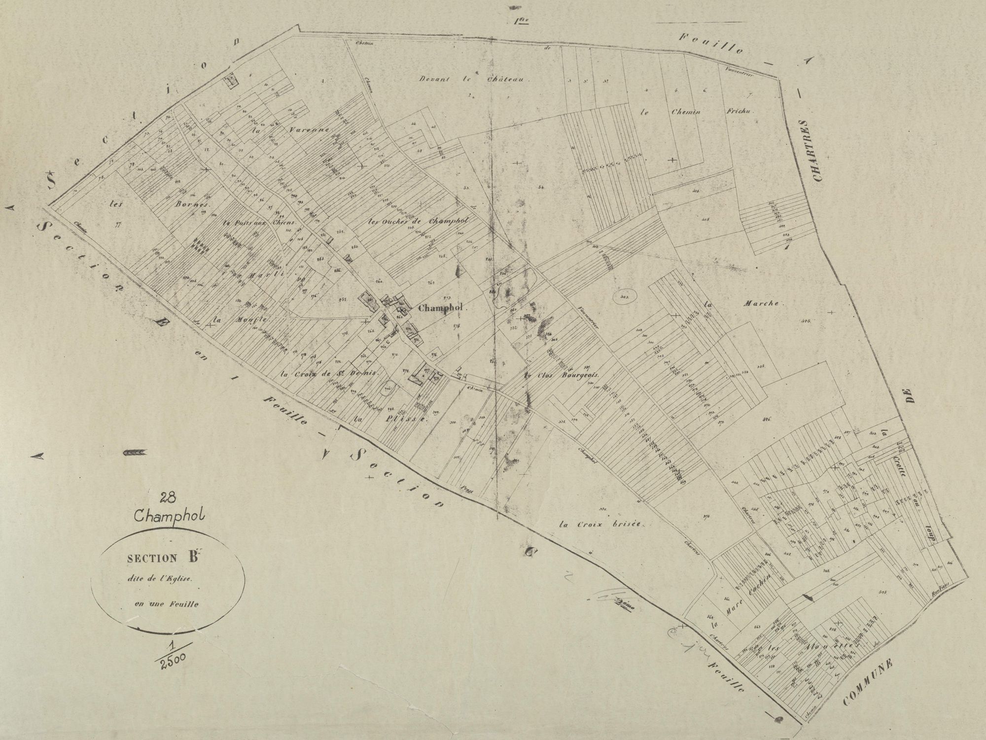 Section B, l'Eglise, en une feuille.