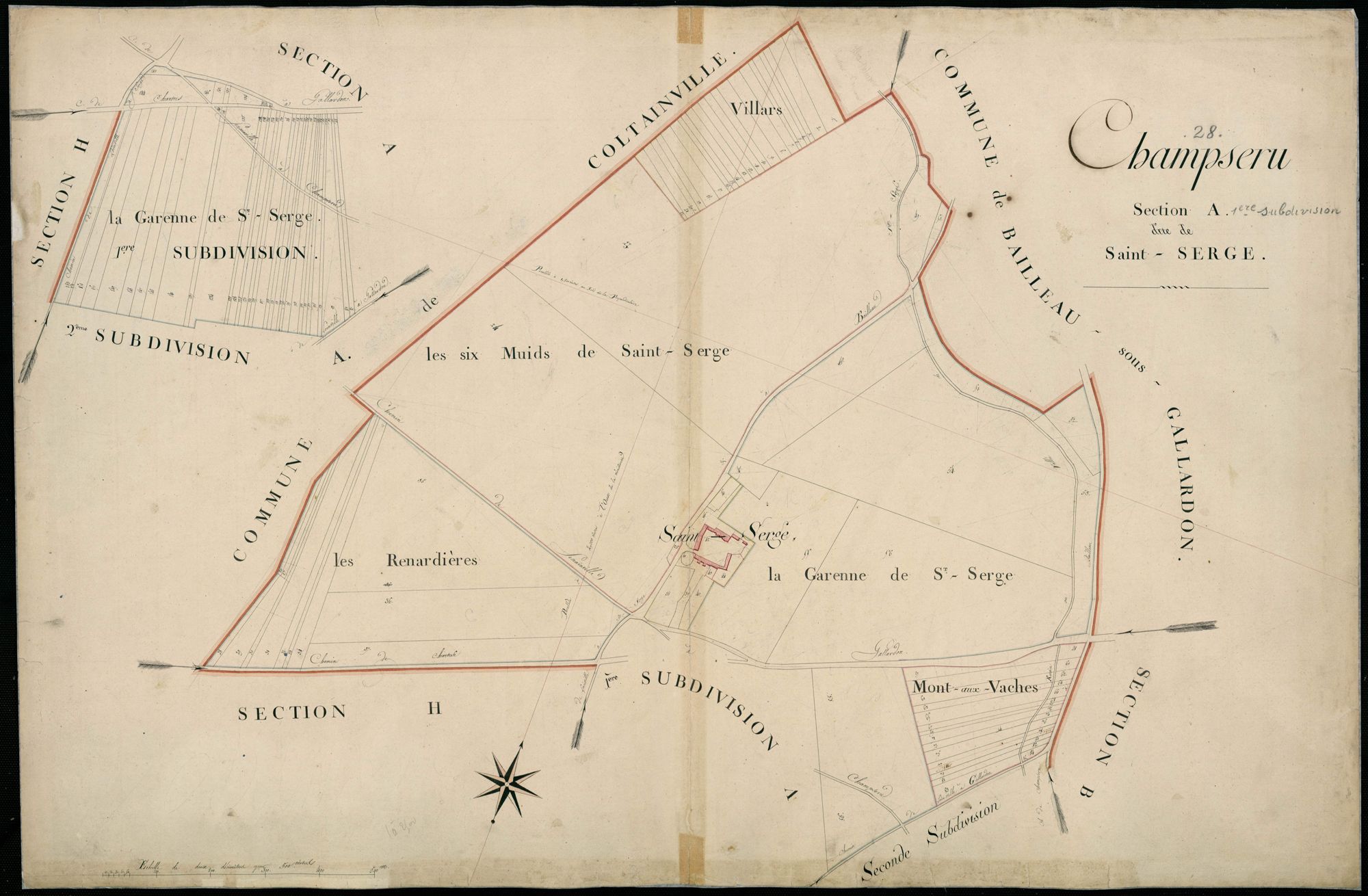 Section A, Saint-Serge, feuille 1.