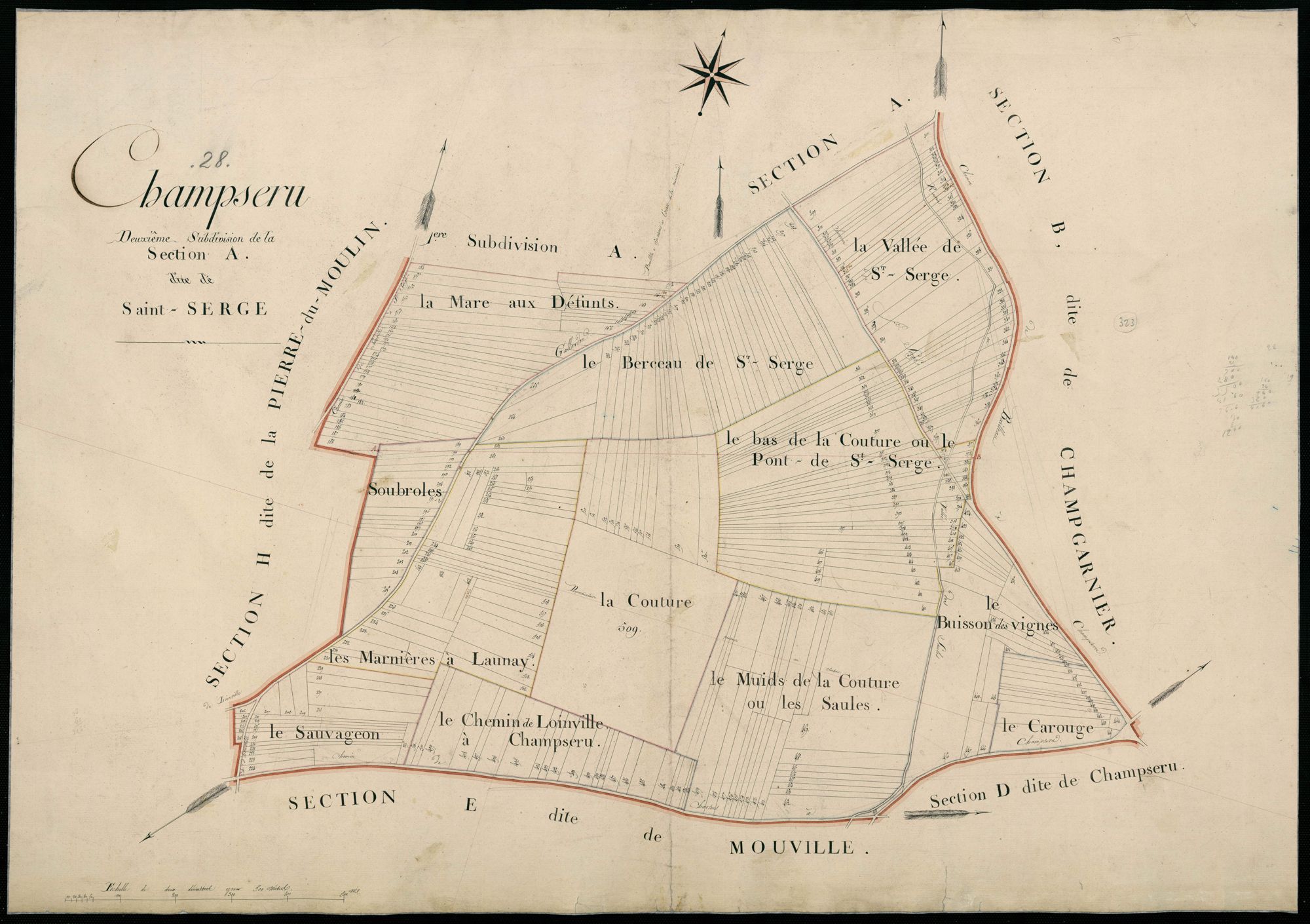 Section A, Saint-Serge, feuille 2.