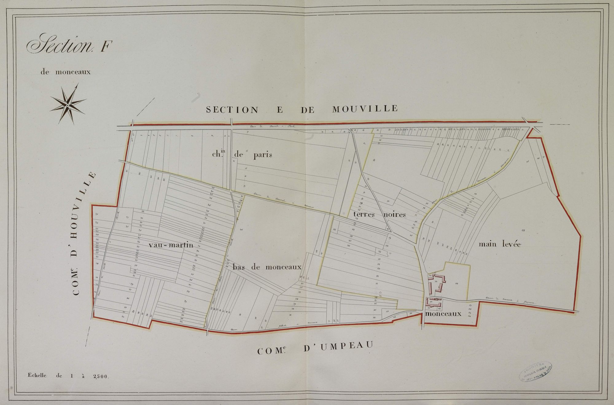 Section F, Monceaux, en une feuille.
