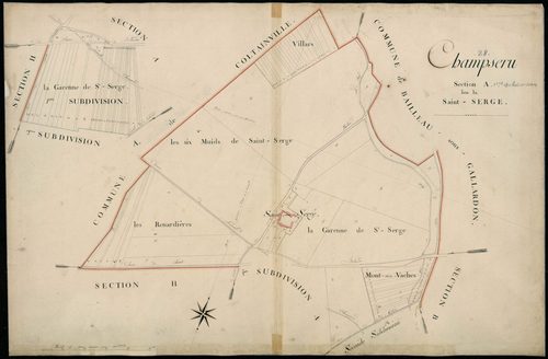 Section A, Saint-Serge, feuille 1.