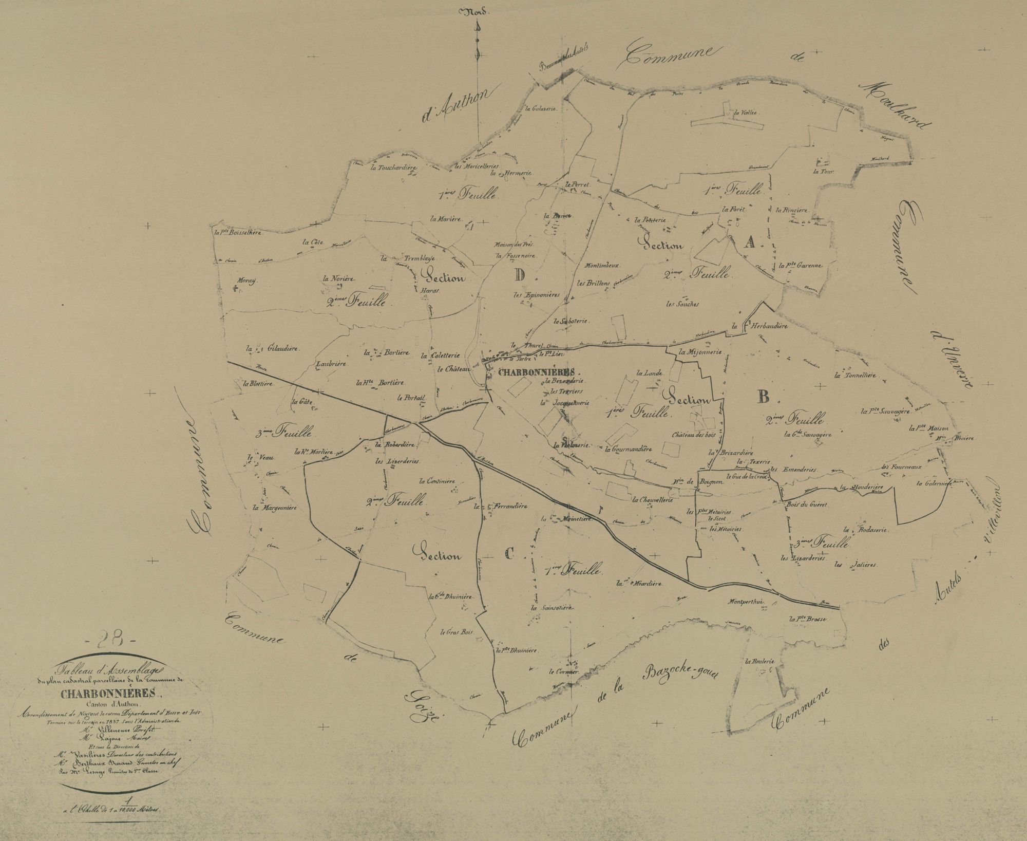 Tableau d'assemblage du plan parcellaire.