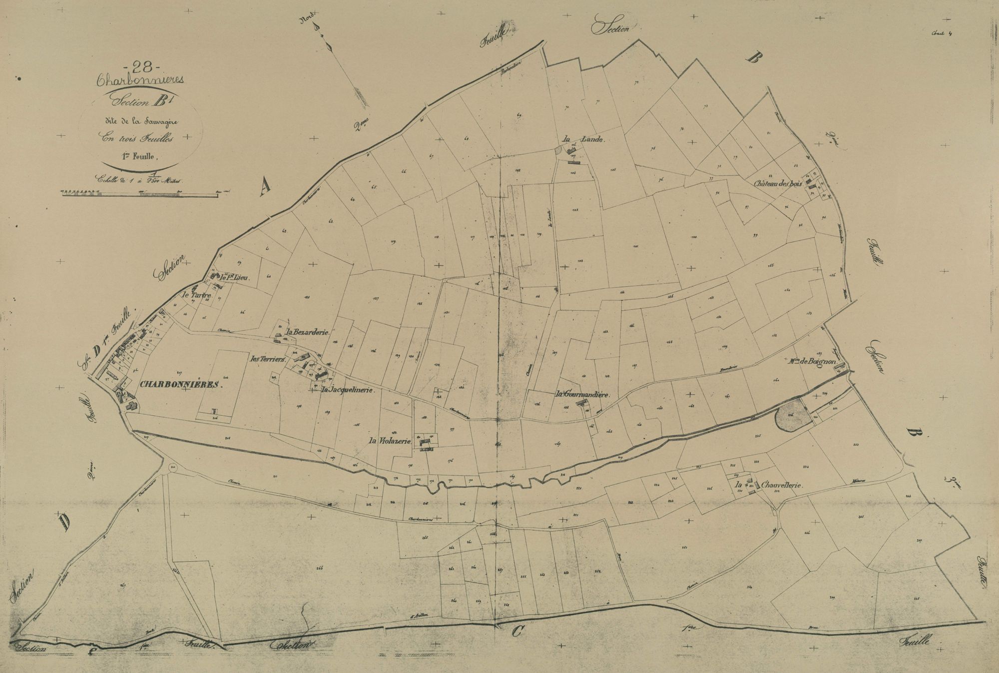 Section B, la Sauvagère, feuille 1.
