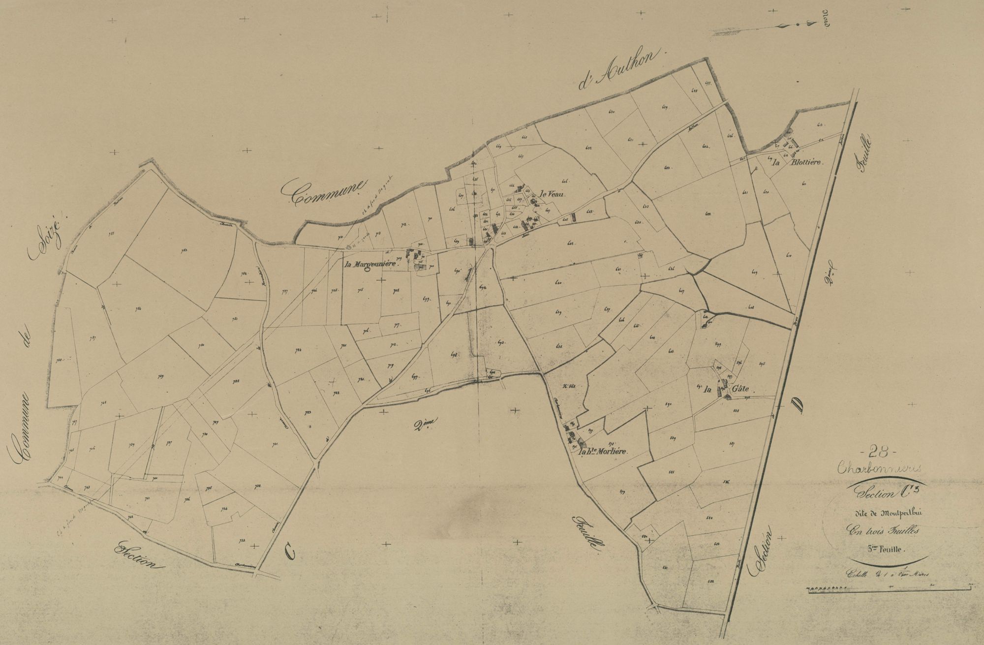 Section C, Montperthui, feuille 3.
