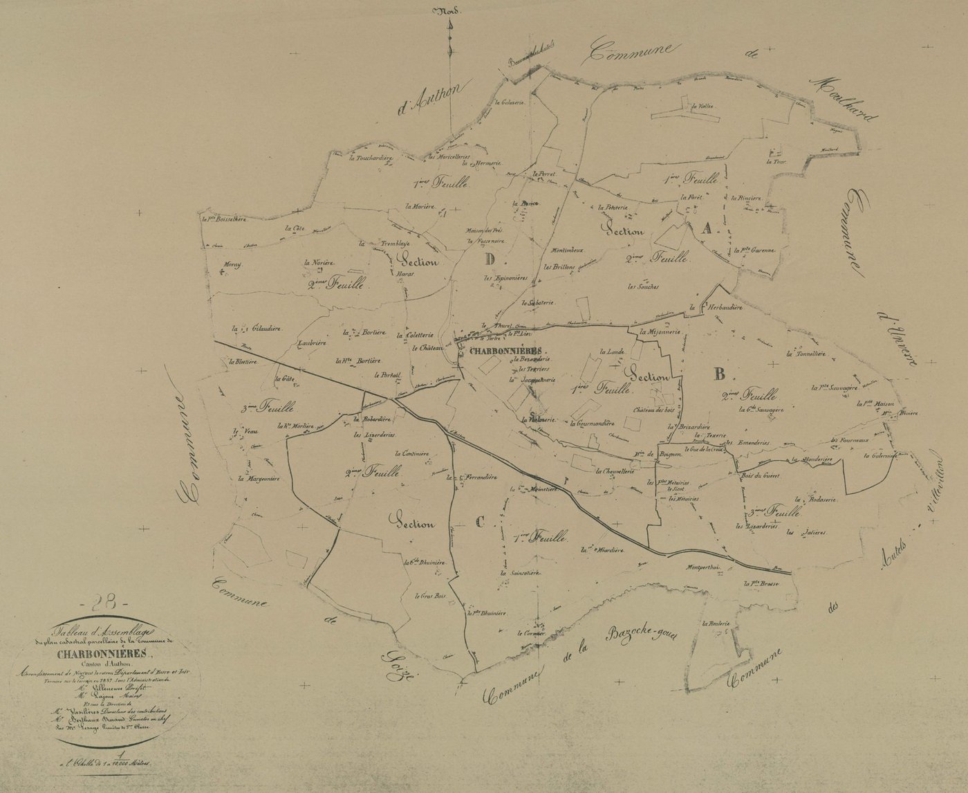Tableau d'assemblage du plan parcellaire.