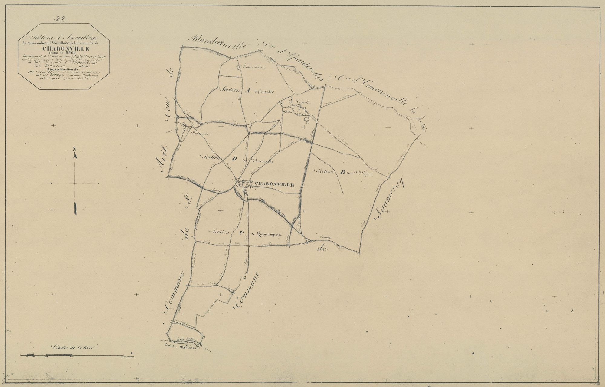 Tableau d'assemblage du plan parcellaire.