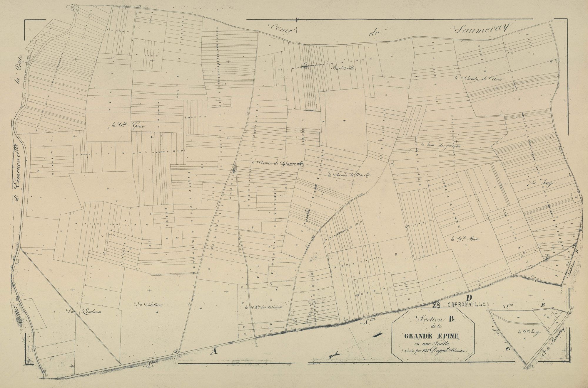 Section B, la Grande Epine, en une feuille.