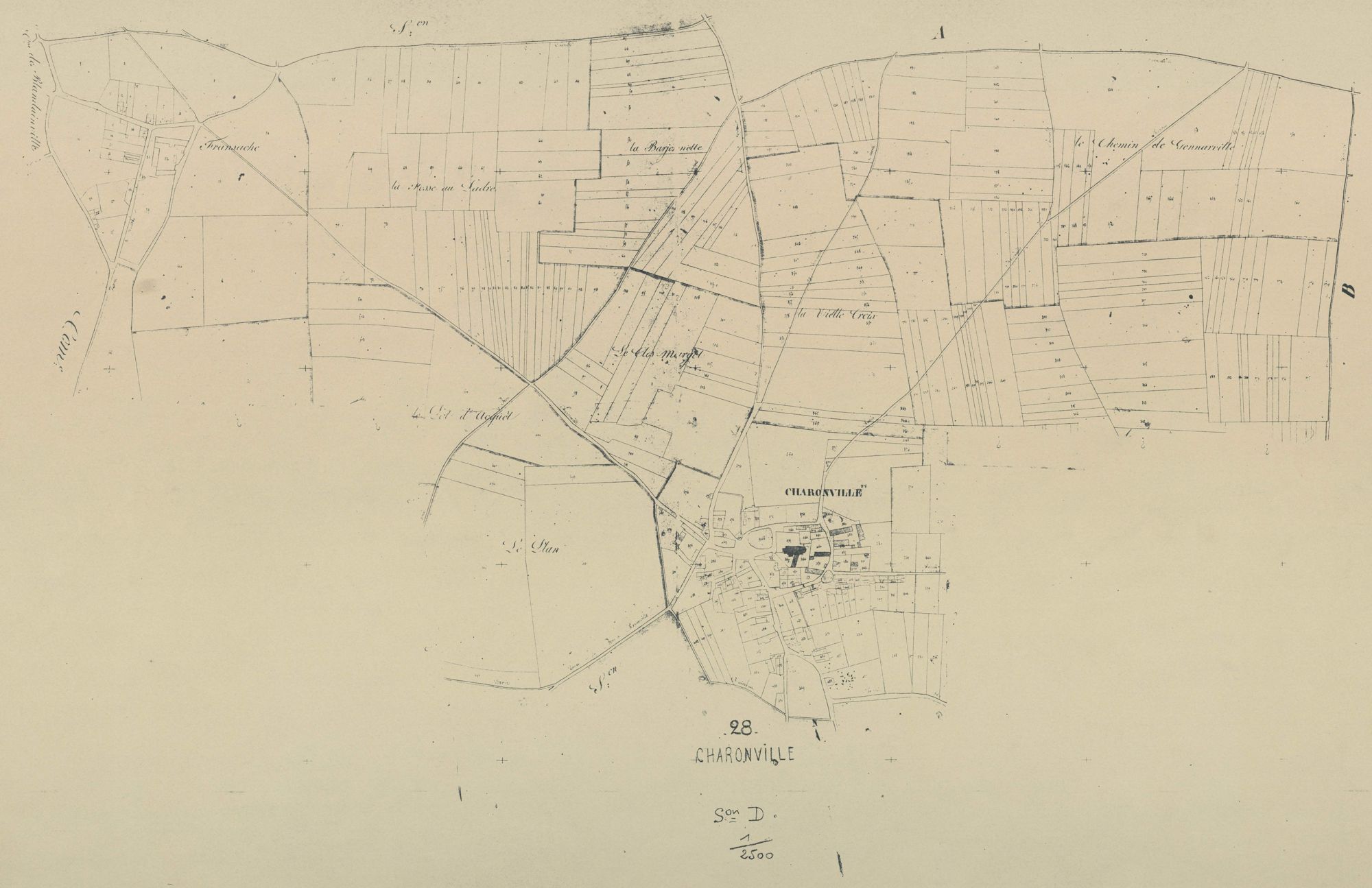 Section D, Charonville, en une feuille.