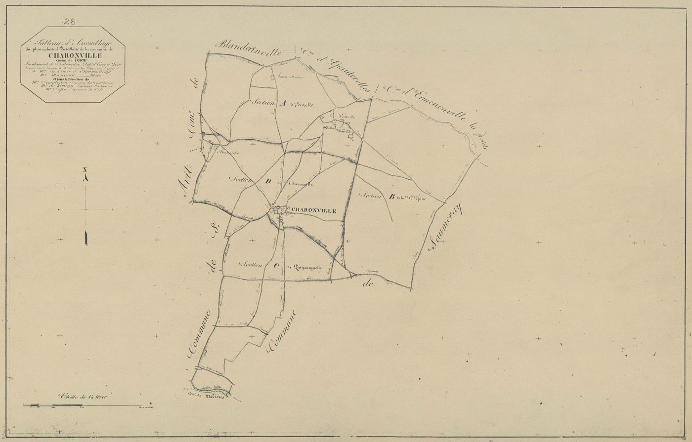Tableau d'assemblage du plan parcellaire.