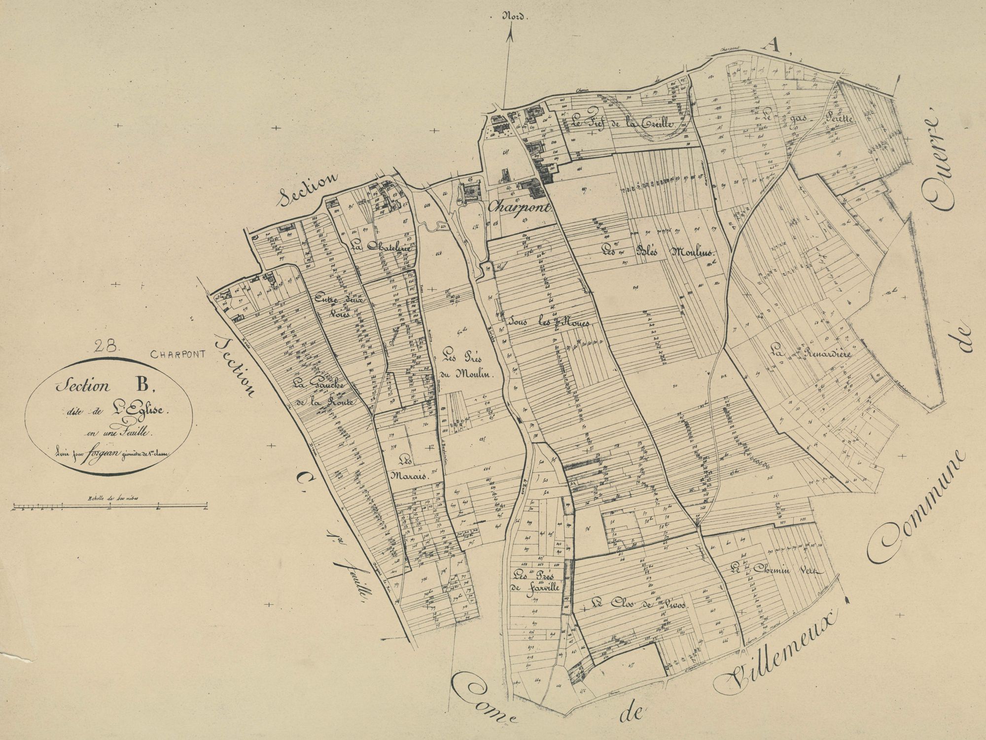 Section B, l'Eglise, en une feuille.