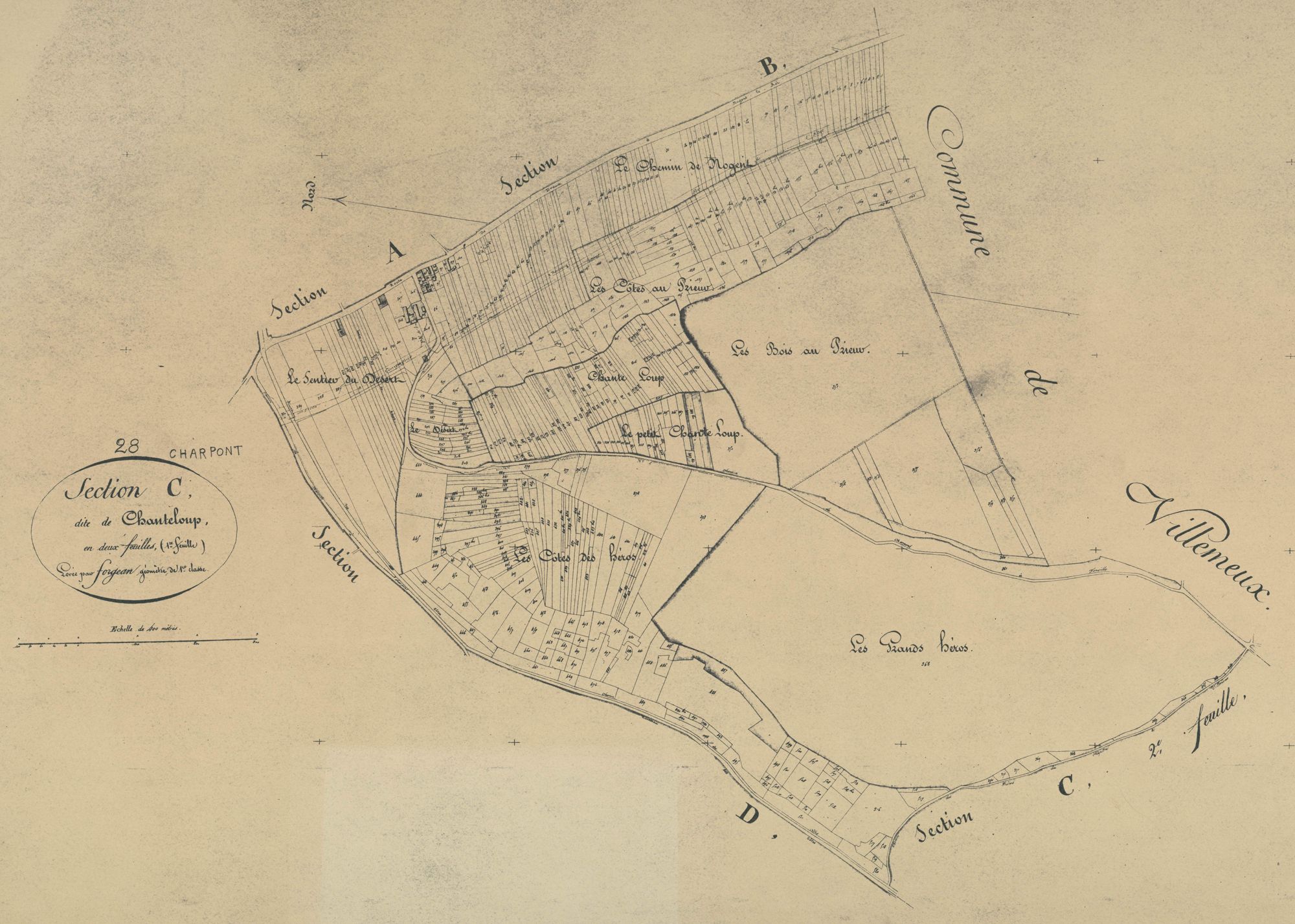 Section C, Chanteloup, feuille 1.