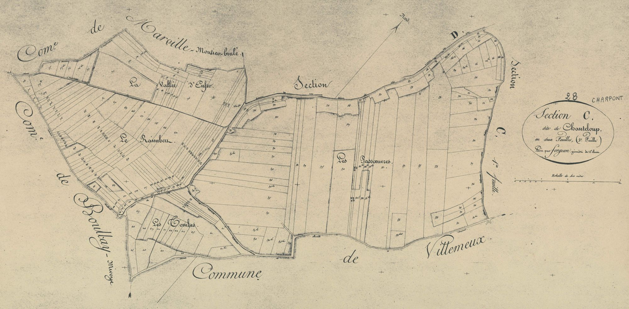 Section C, Chanteloup, feuille 2.