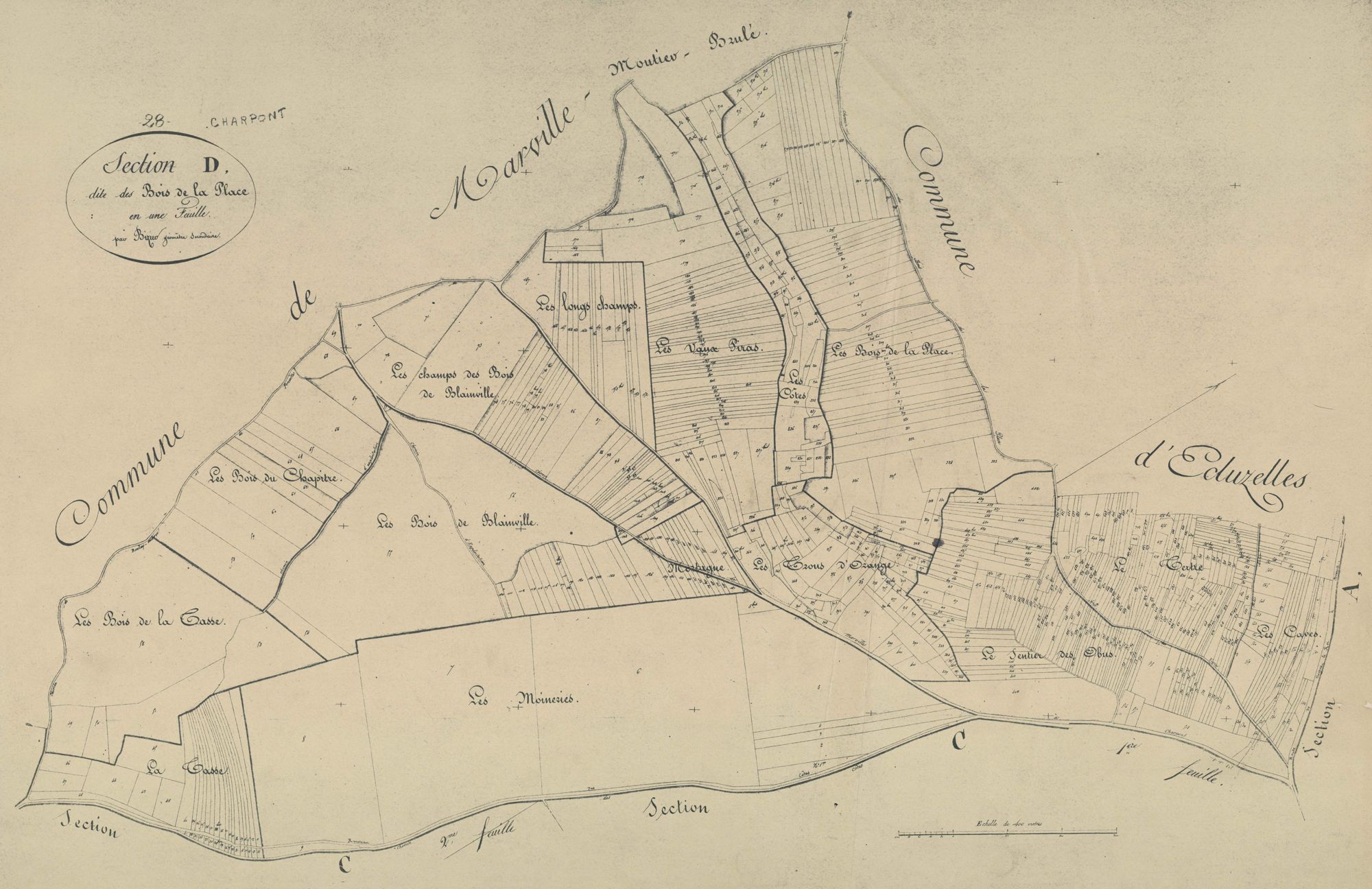 Section D, les Bois de la Place, en une feuille.