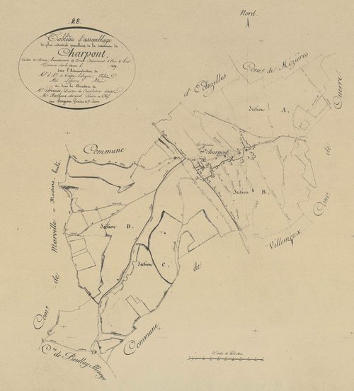 Tableau d'assemblage du plan parcellaire.