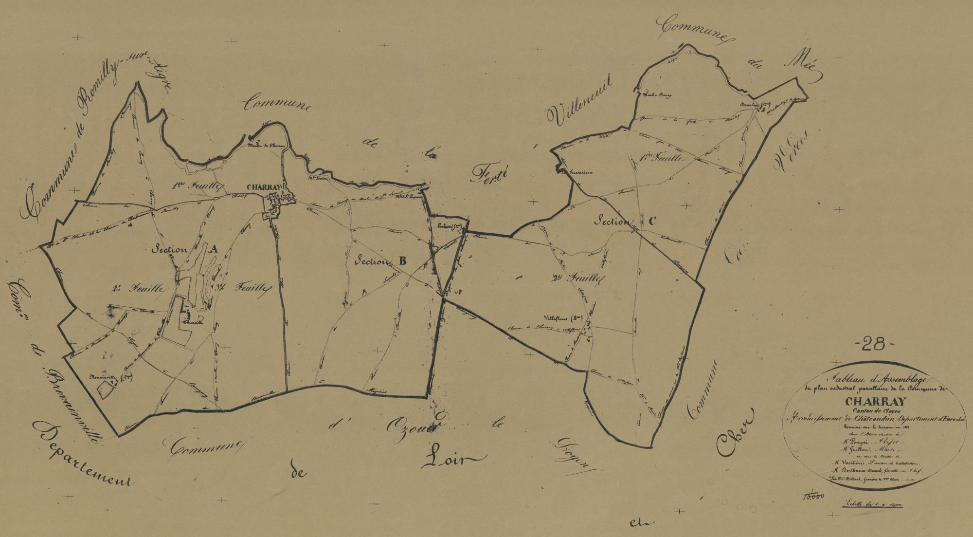 Tableau d'assemblage du plan parcellaire.