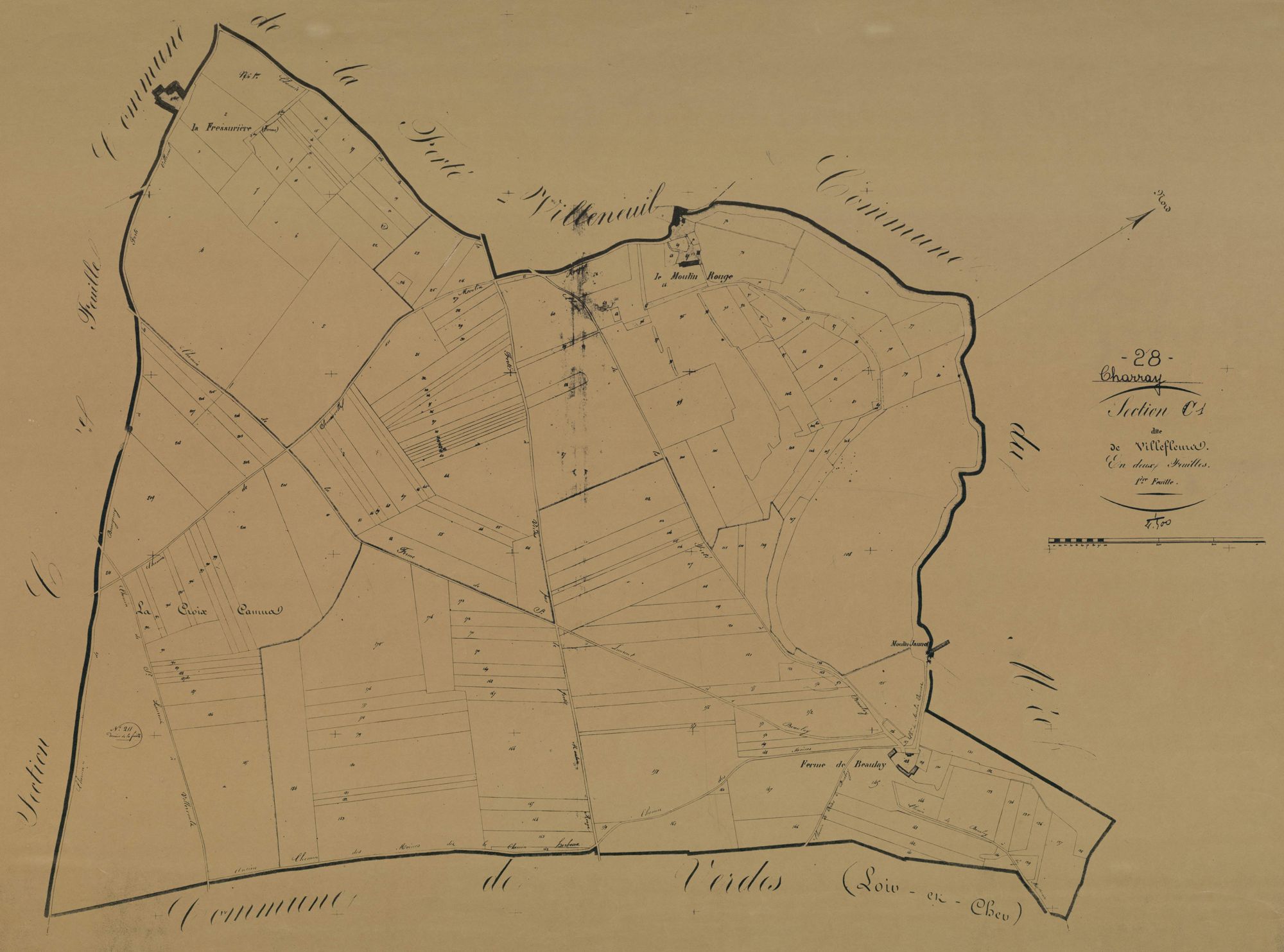 Section C, Villefleurs, feuille 1.