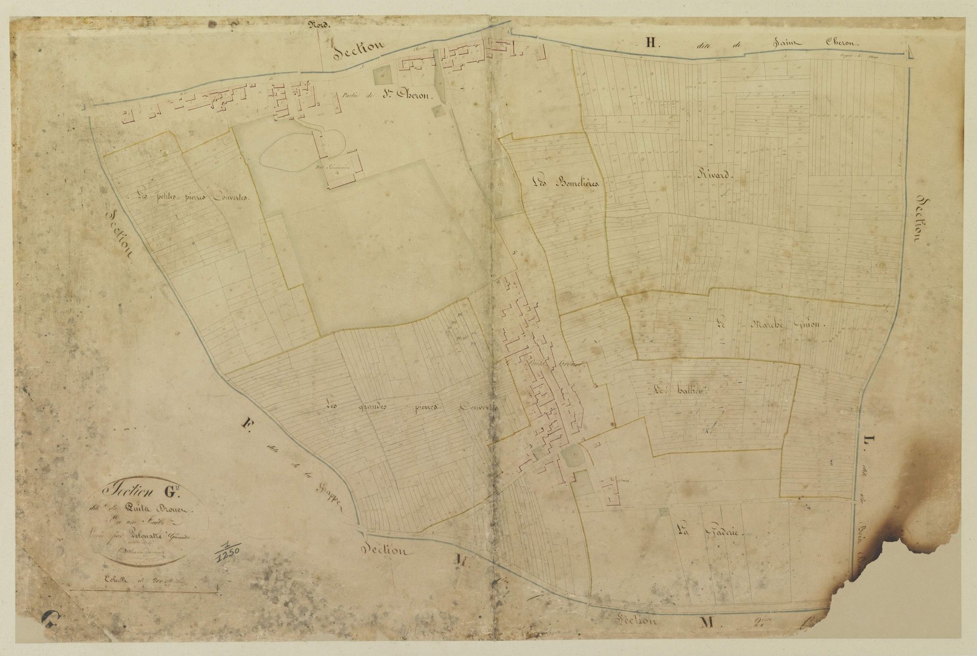 Section G, le Puits Drouet, en une feuille / Levée par Lelouatre, Géomètre.