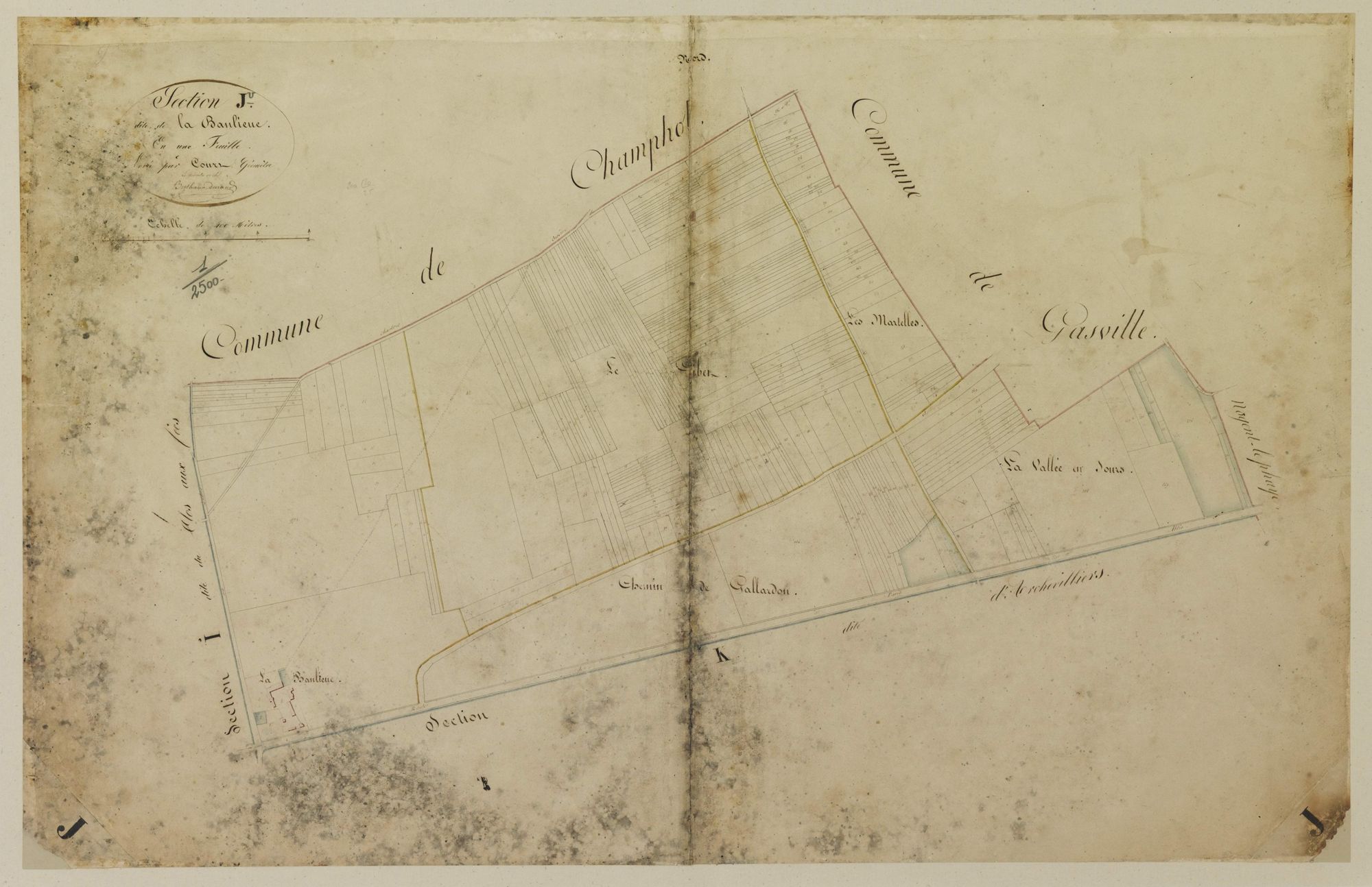 Section J, la Banlieue, en une feuille.
