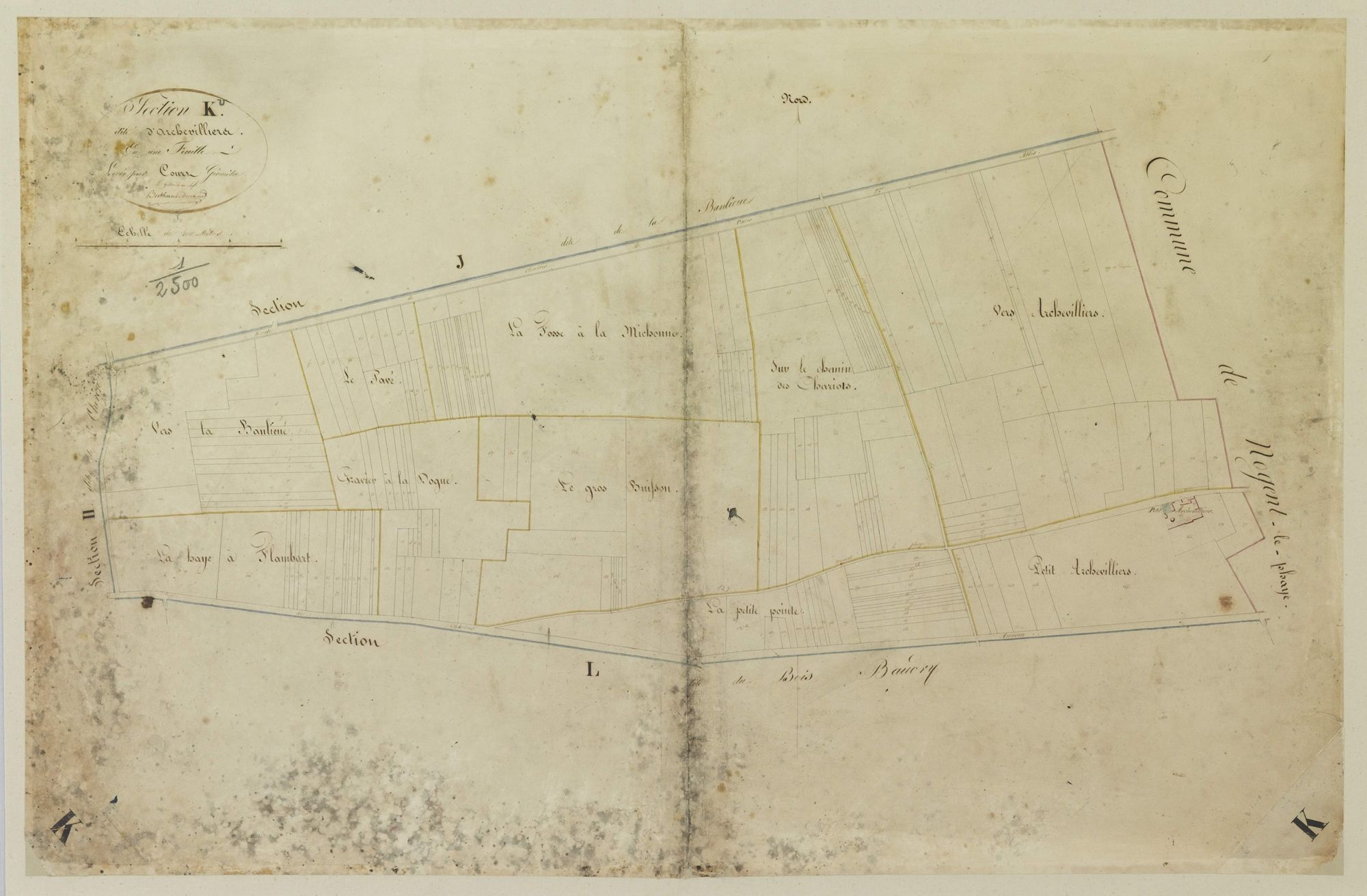 Section K, Archevilliers, en une feuille.