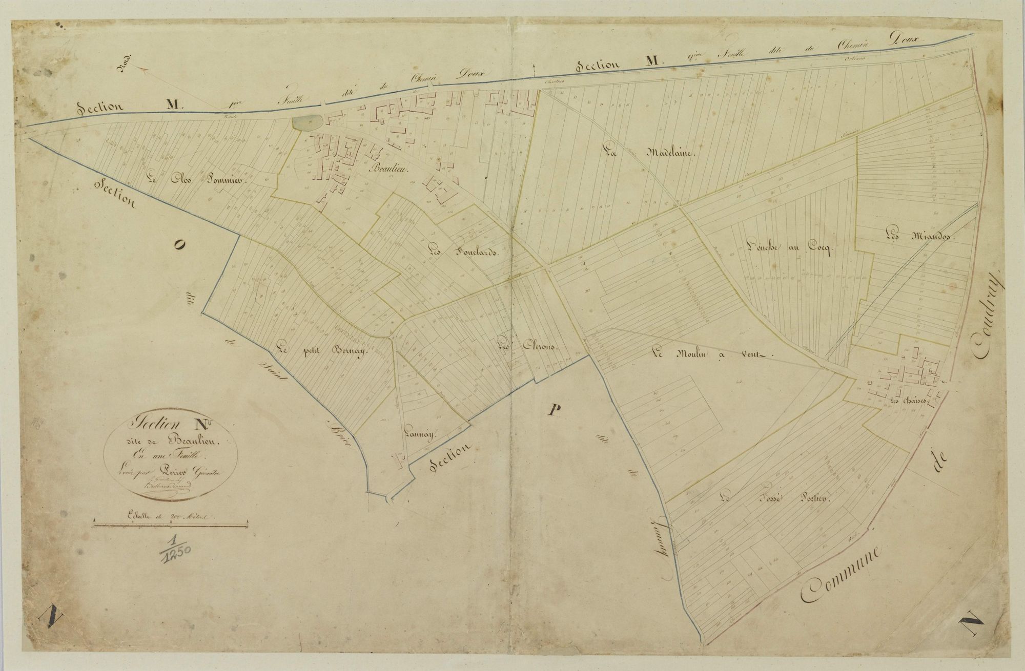 Section N, Beaulieu, en une feuille / Levée par Périer, Géomètre.
