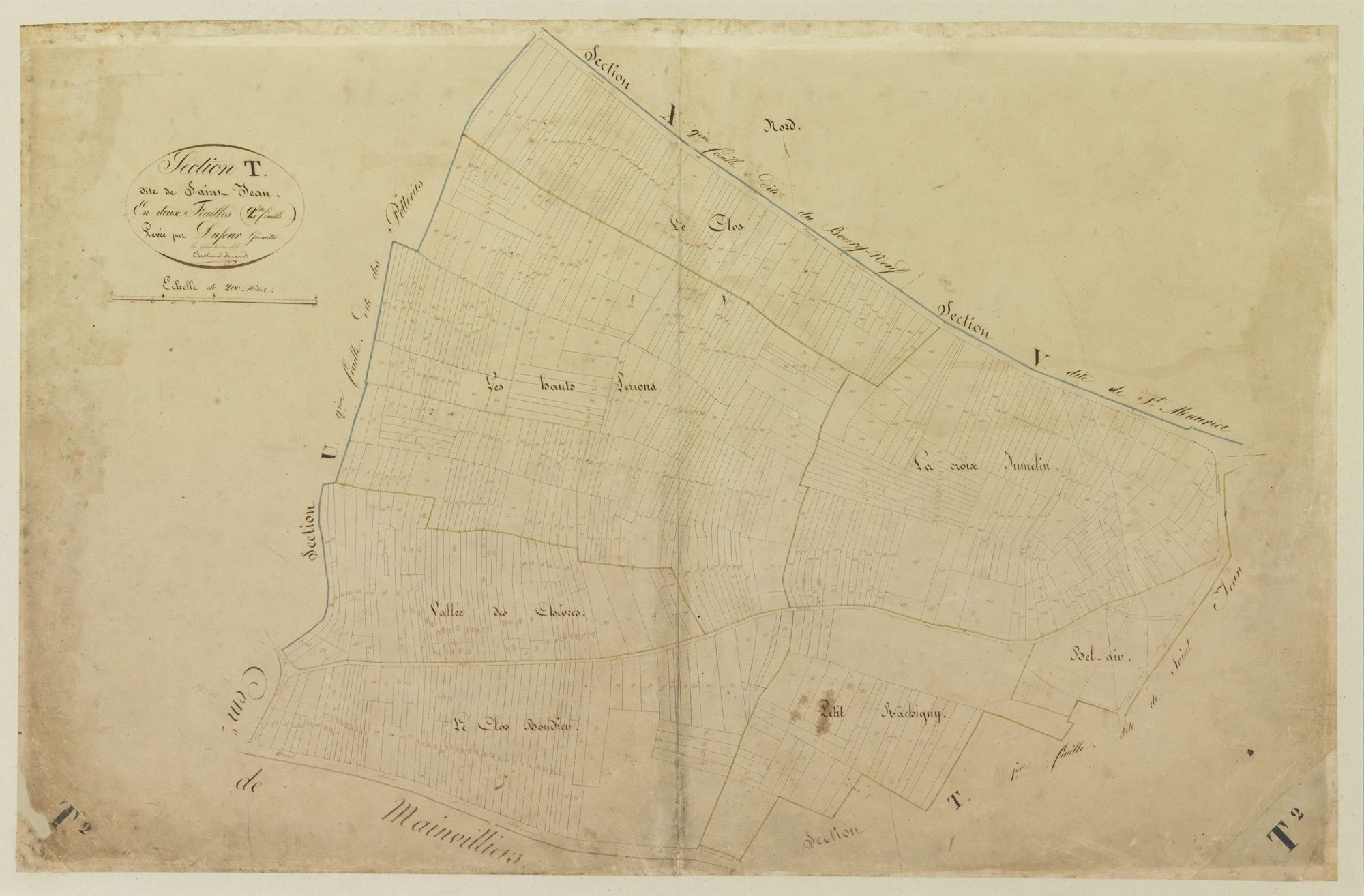 Section T, Saint-Jean, feuille 2 / Levée par Dufour, Géomètre.