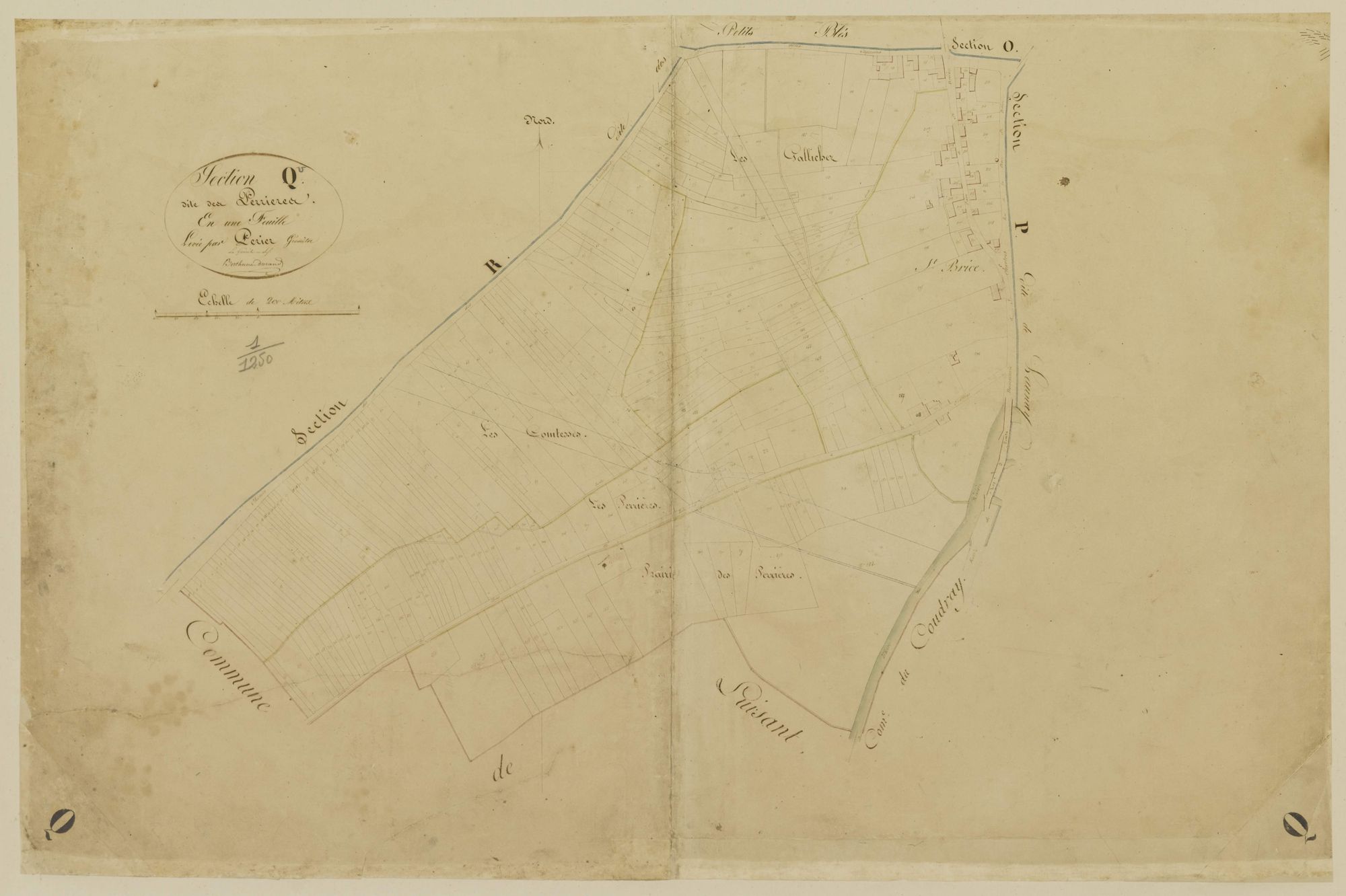 Section Q, les Perriers, en une feuille / Levée par Périer, Géomètre.