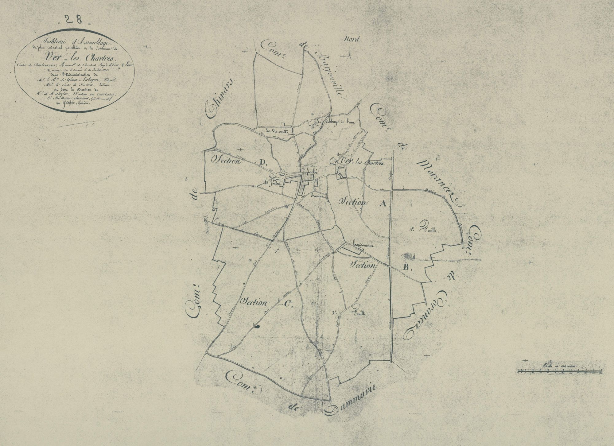 Tableau d'assemblage du plan parcellaire.