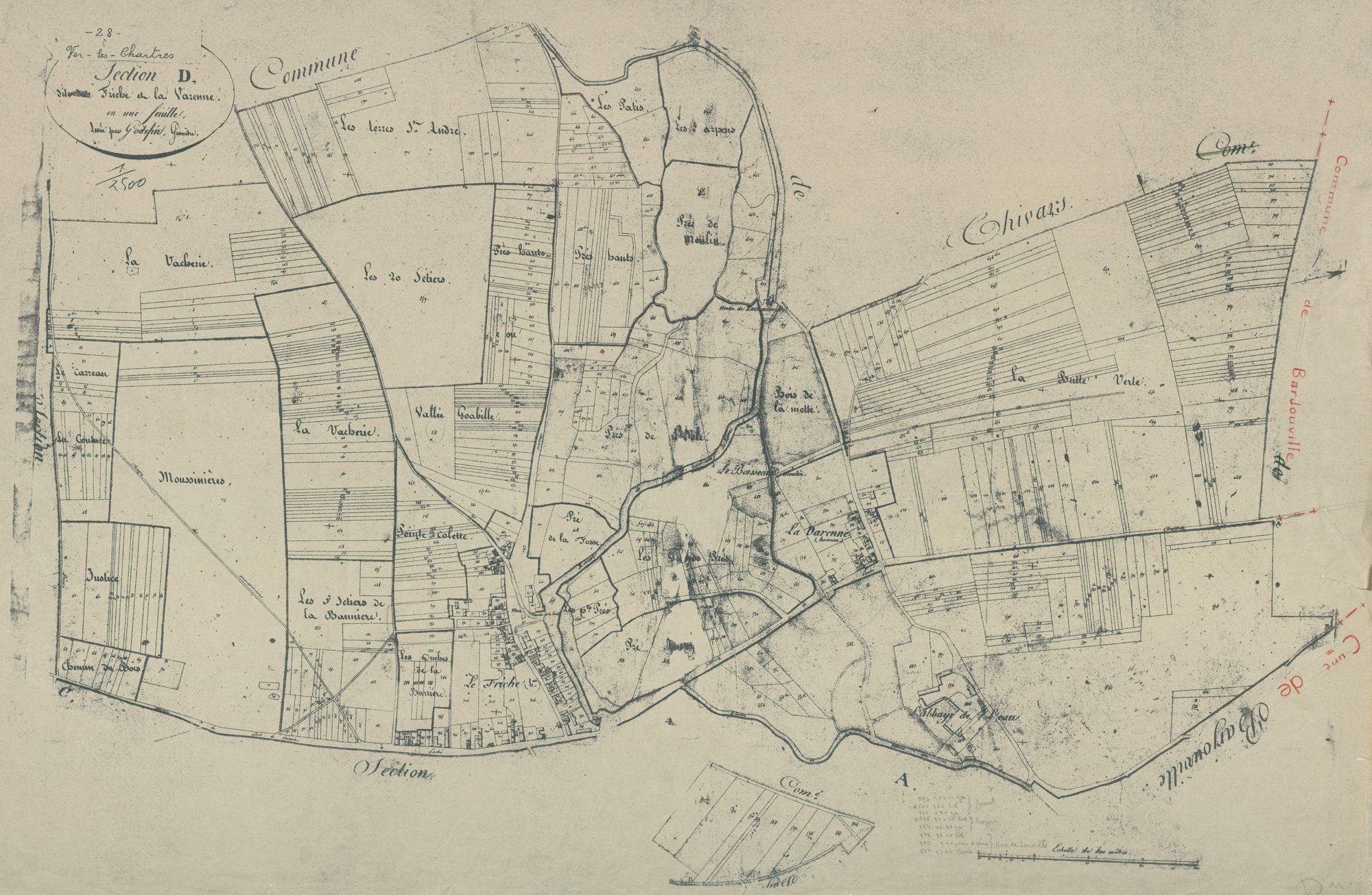 Section D, la Friche et la Varenne, en une feuille.