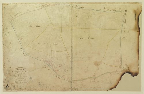 Section E, les Grandes Filles Dieu, en une feuille / Levée par Delié, Géomètre.