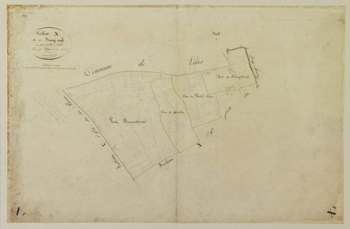 Section X, le Bourg-Neuf, feuille 1 / Levée par Dufour, Géomètre.