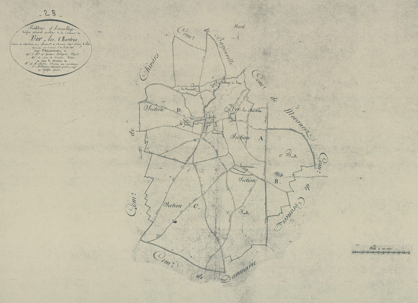 Tableau d'assemblage du plan parcellaire.