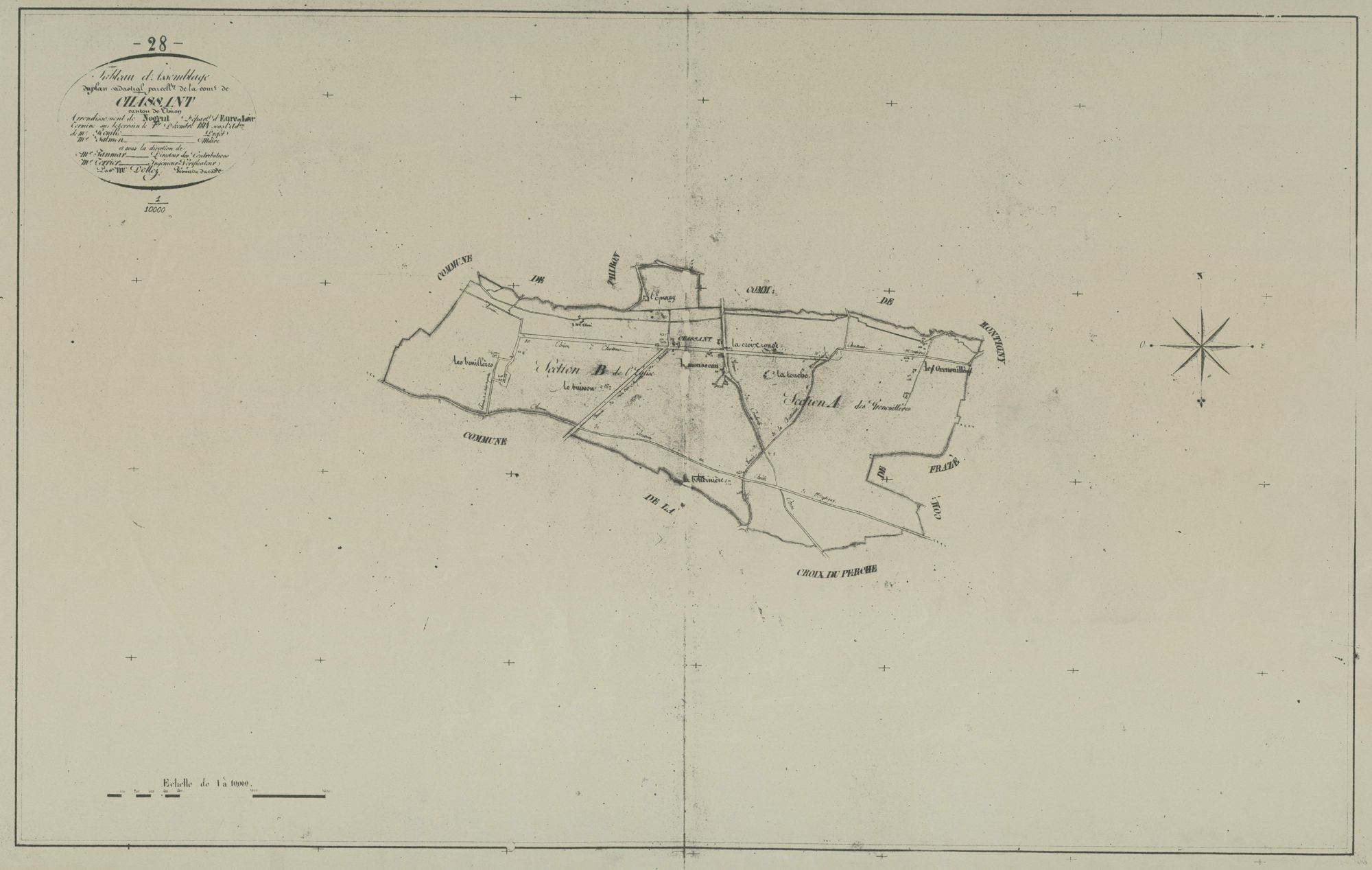 Tableau d'assemblage du plan parcellaire.