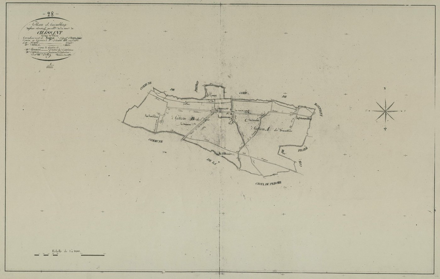 Tableau d'assemblage du plan parcellaire.