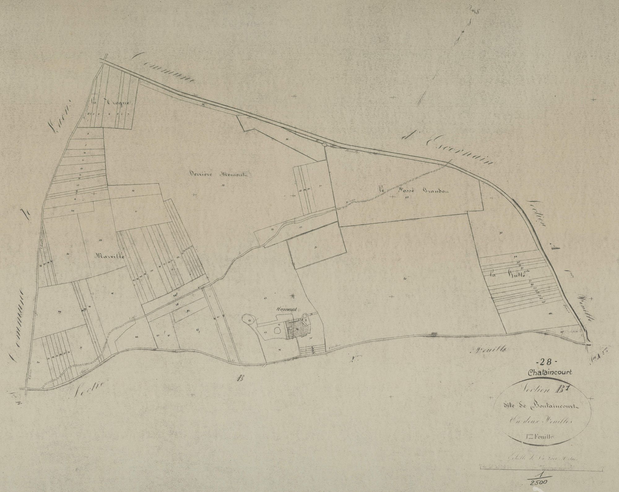 Section B, Boutaincourt, feuille 1.