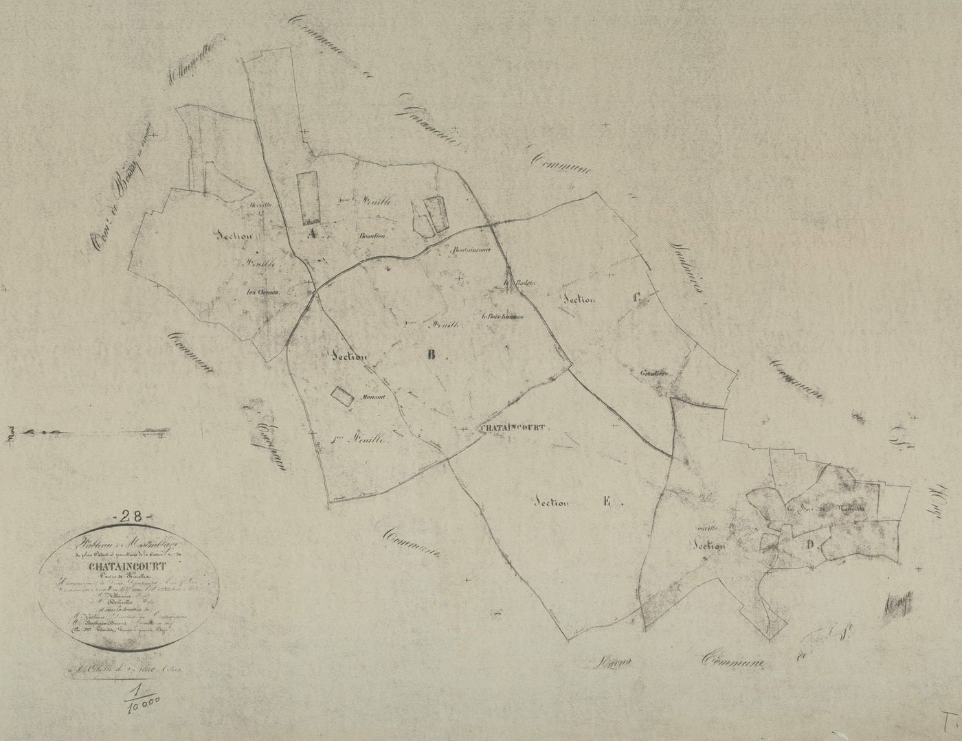 Tableau d'assemblage du plan parcellaire.