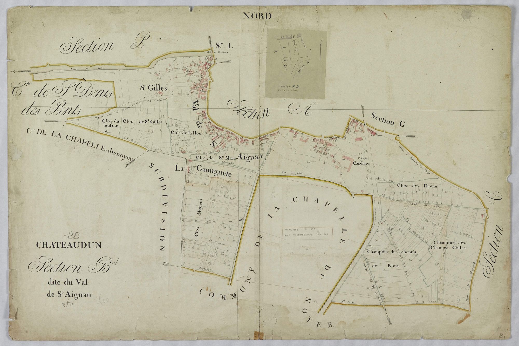 Section B, le Val de Saint-Aignan, feuille 1.