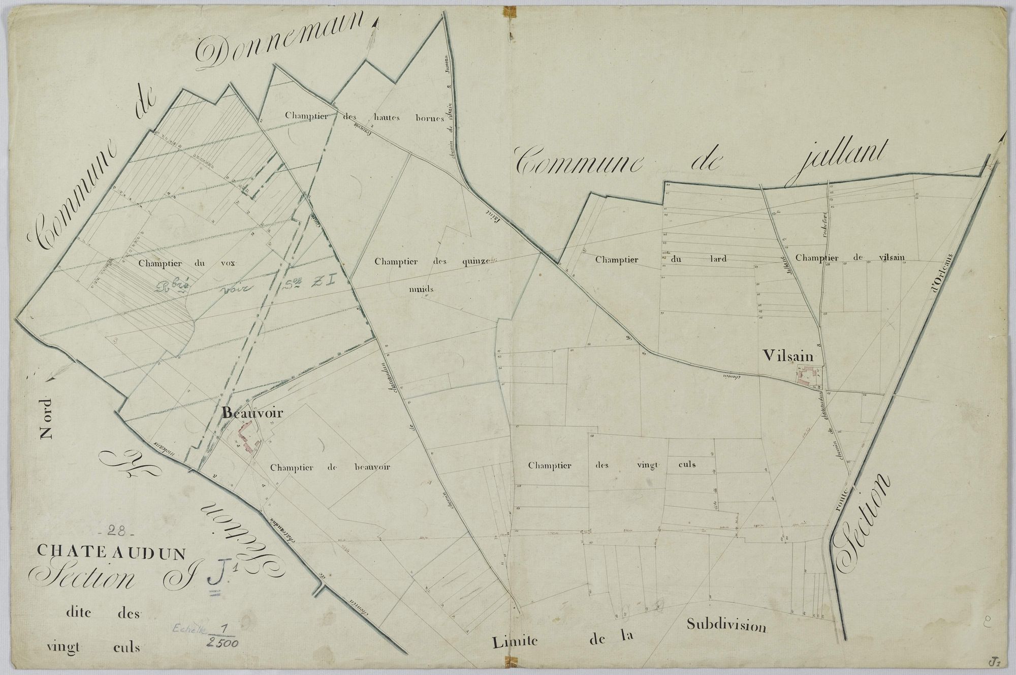 Section J, les Vingt Culs, feuille 1.