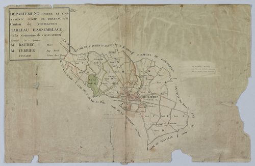 Tableau d'assemblage du plan cadastral parcellaire de la commune de Châteaudun, Canton de Châteaudun, Arrondissement de Châteaudun / Terminé le 2 janvier 1811 (...) par Monsieur Fessard, Géomètre de 1ère classe.