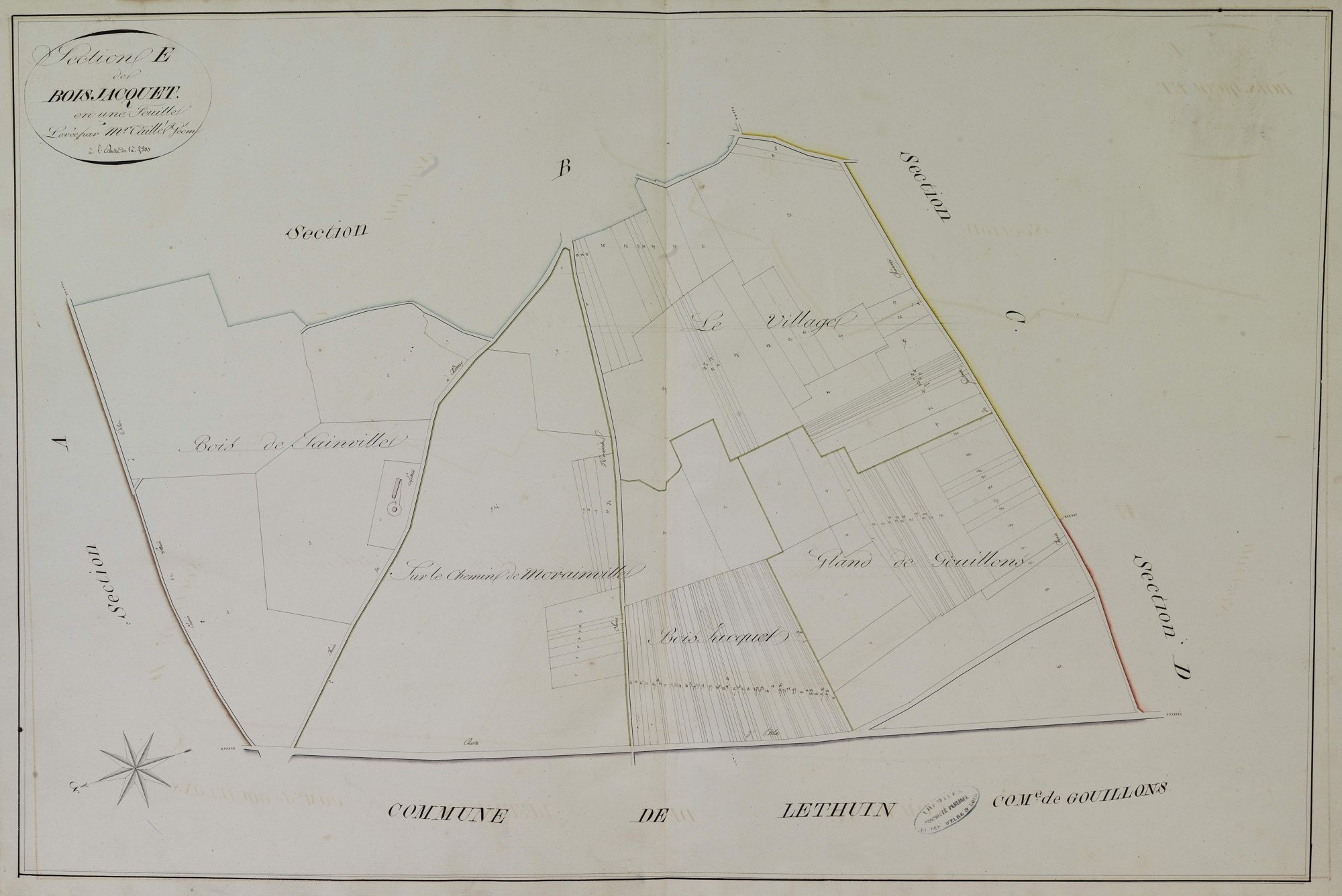 Section E, Bois Jacquet, en une feuille.